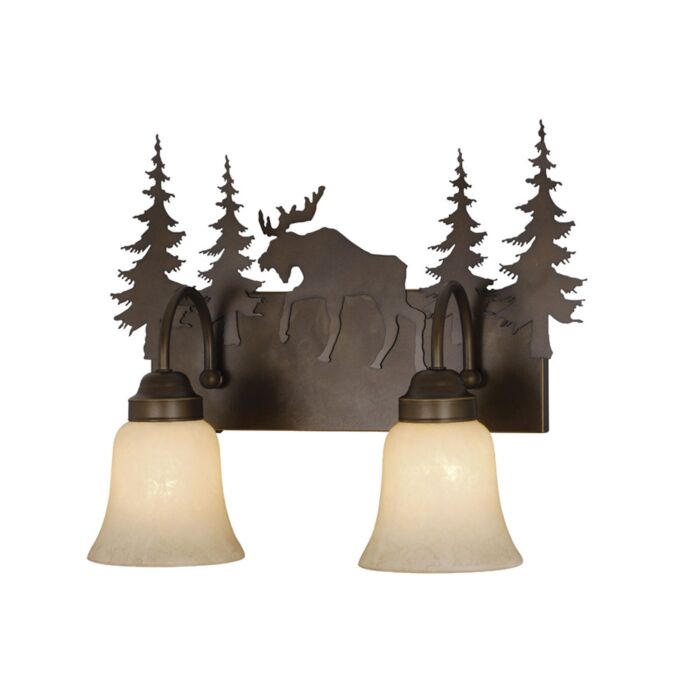 Yellowstone 2-Light Bathroom Vanity Light in Burnished Bronze