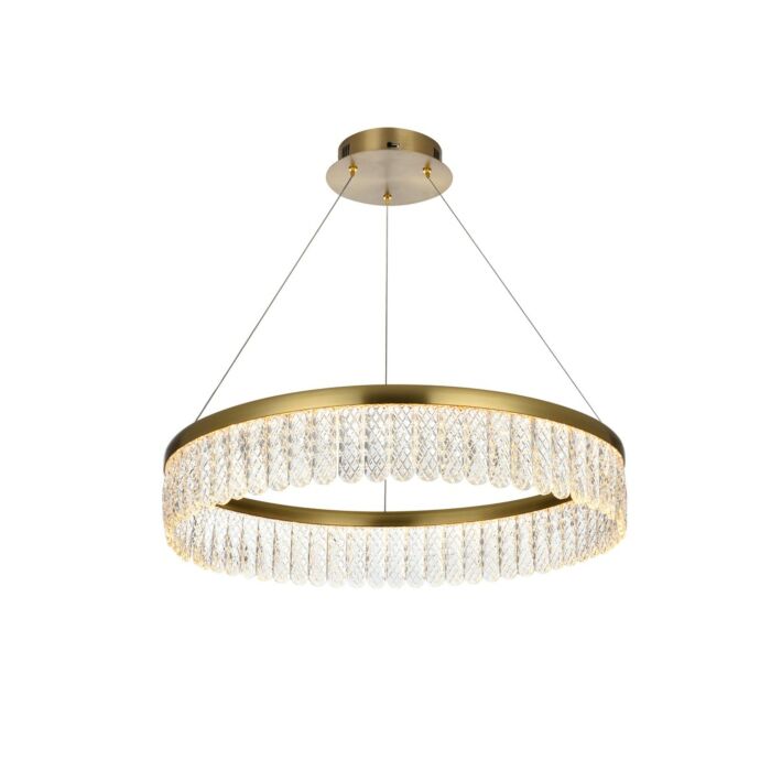 Rune 1-Light LED Chandelier in Satin Gold