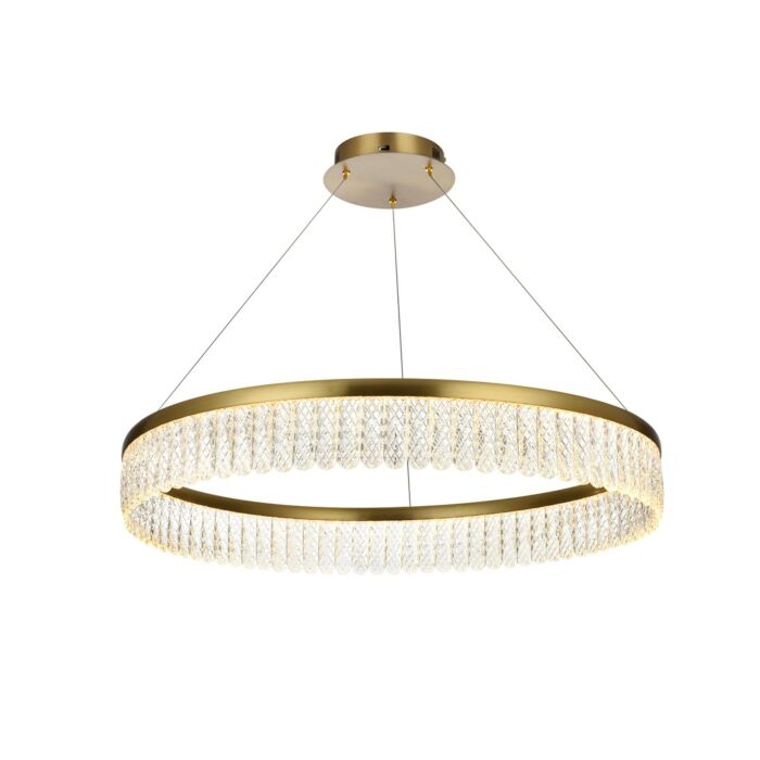 Rune 1-Light LED Chandelier in Satin Gold
