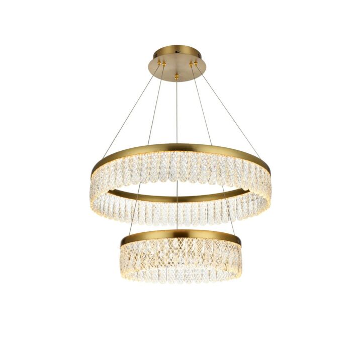 Rune 1-Light LED Chandelier in Satin Gold