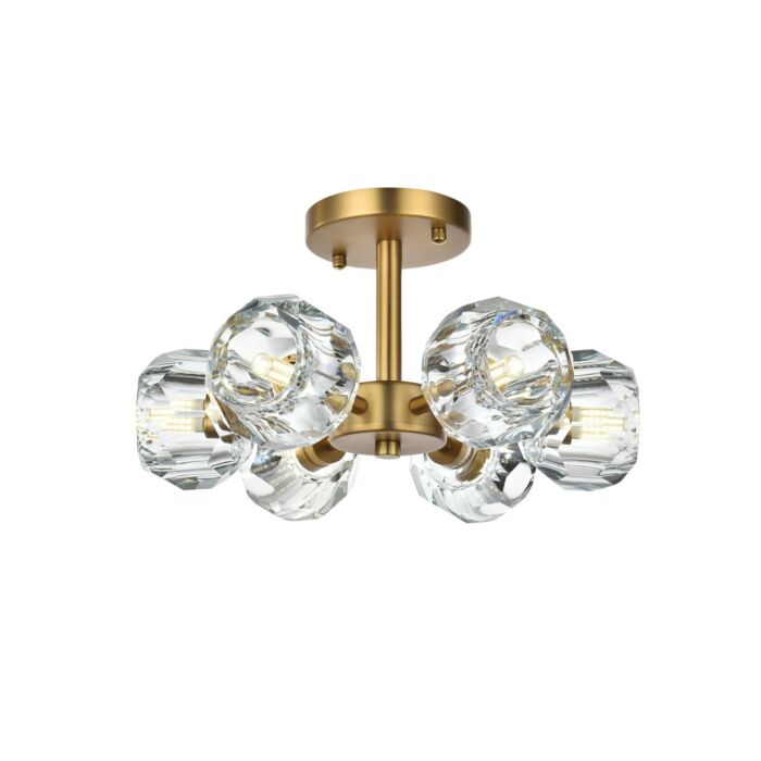 Eren 6-Light Flush Mount in Satin Gold