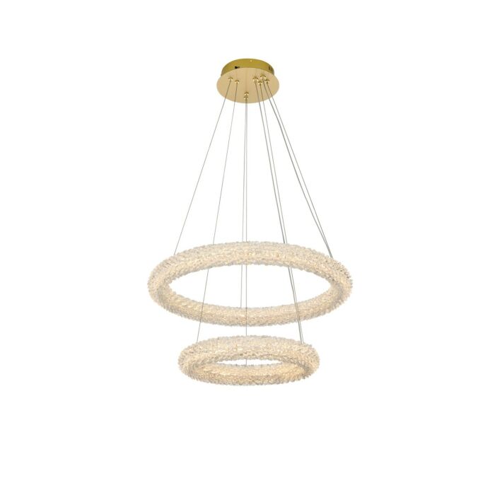 Bowen 2-Light LED Chandelier in Satin Gold