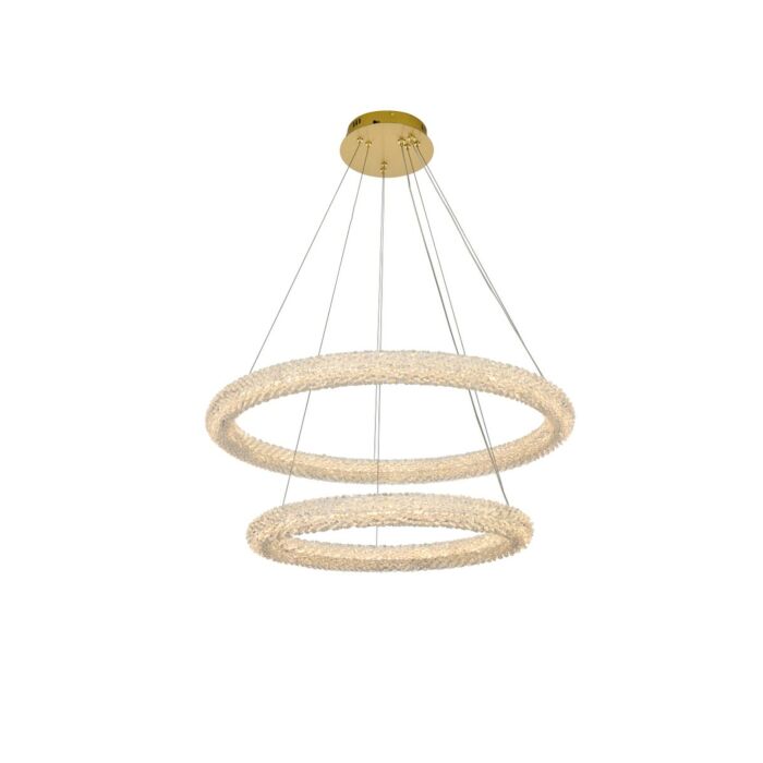 Bowen 2-Light LED Chandelier in Satin Gold