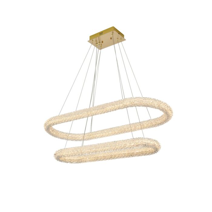 Bowen 2-Light LED Chandelier in Satin Gold