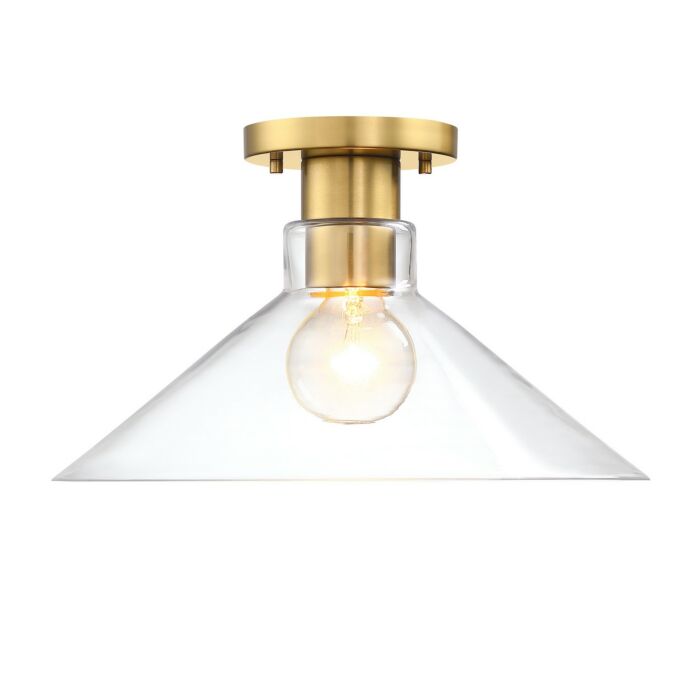 Leena 1-Light Semi-Flush Mount in Brushed Gold