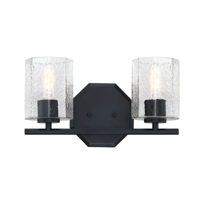 Haven 2-Light Bathroom Vanity Light in Matte Black