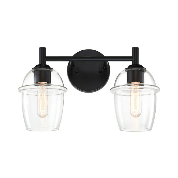 Summer Jazz 2-Light Bathroom Vanity Light in Matte Black