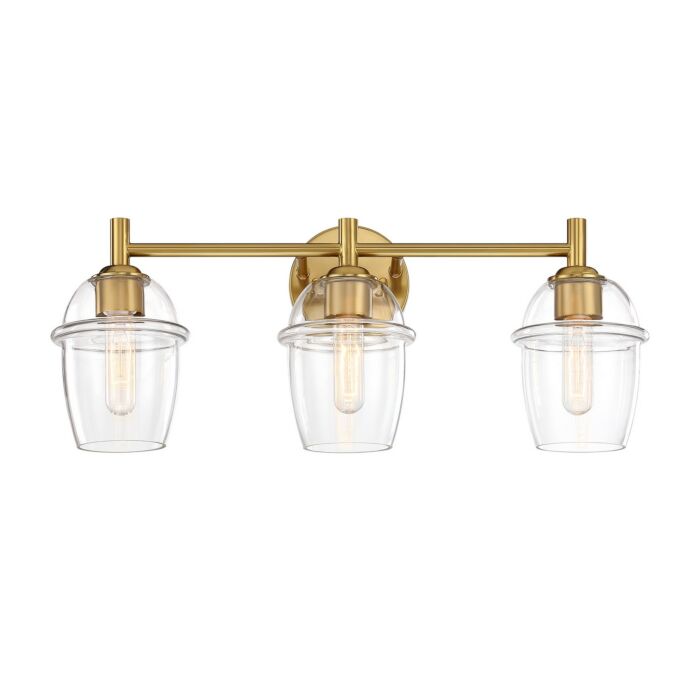 Summer Jazz 3-Light Bathroom Vanity Light in Brushed Gold