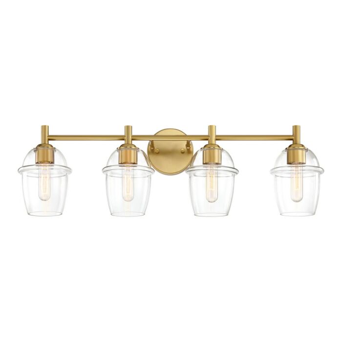Summer Jazz 4-Light Bathroom Vanity Light in Brushed Gold
