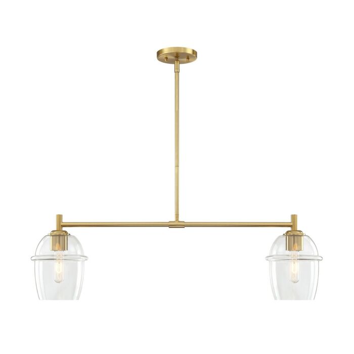 Summer Jazz 2-Light Island Pendant in Brushed Gold