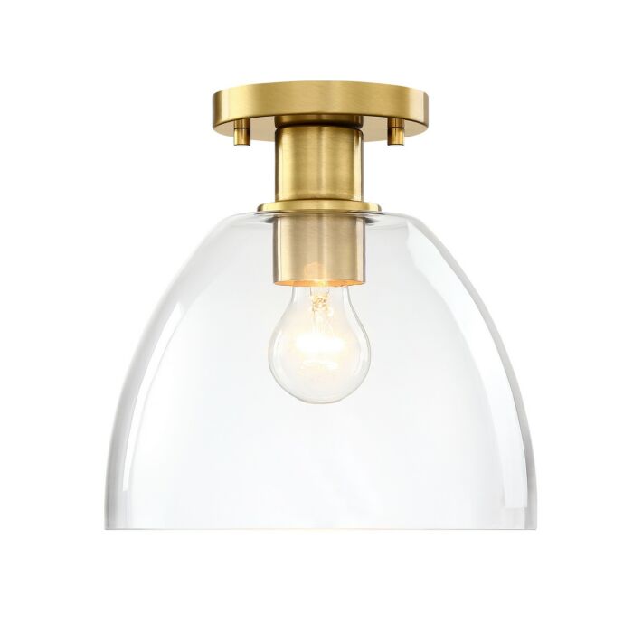 Indigo 1-Light Semi-Flush Mount in Brushed Gold