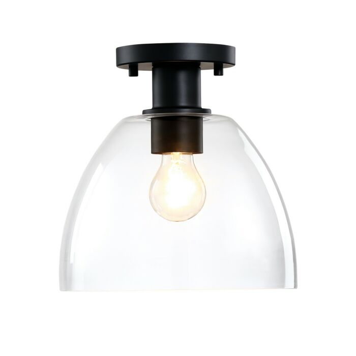 Indigo 1-Light Semi-Flush Mount in Matte Black