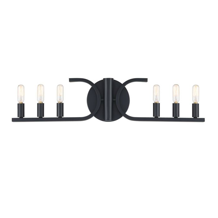 Skye 6-Light Bathroom Vanity Light in Matte Black