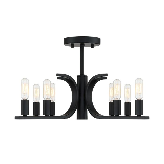 Skye 8-Light Semi-Flush Mount in Matte Black