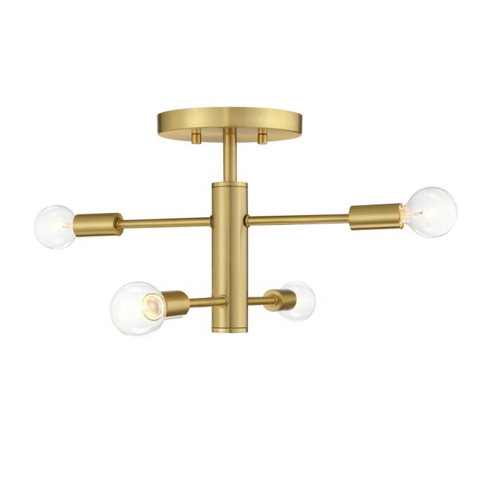 Arlo 4-Light Semi-Flush Mount in Brushed Gold