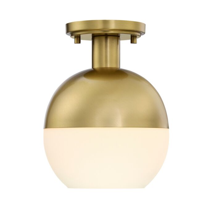 Linden 1-Light Semi-Flush Mount in Brushed Gold