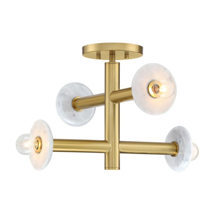 Fina 4-Light Semi-Flush Mount in Brushed Gold
