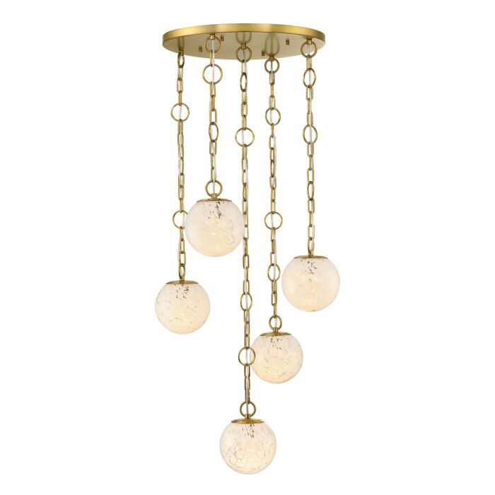 Wine Flower 5-Light Chandelier in Brushed Gold