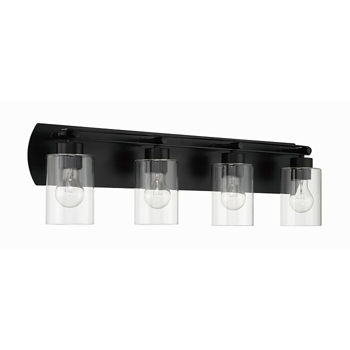 Hendrix 4-Light Bathroom Vanity Light in Flat Black