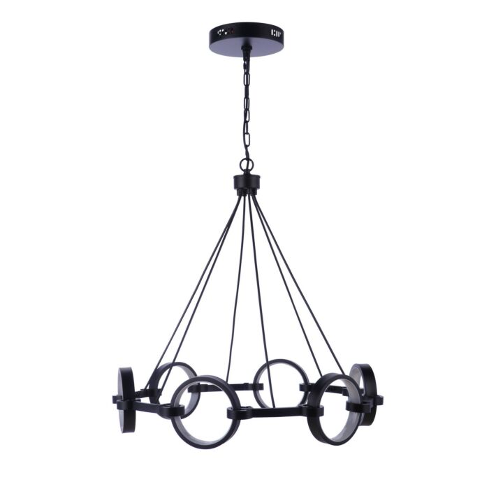 Context 6-Light LED Chandelier in Flat Black