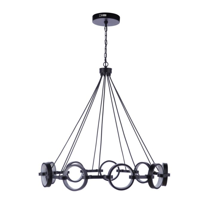 Context 9-Light LED Chandelier in Flat Black