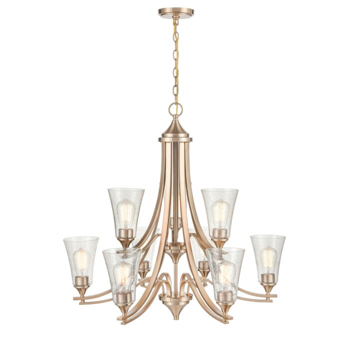 Millennium Natalie 9 Light Chandelier in Modern Gold