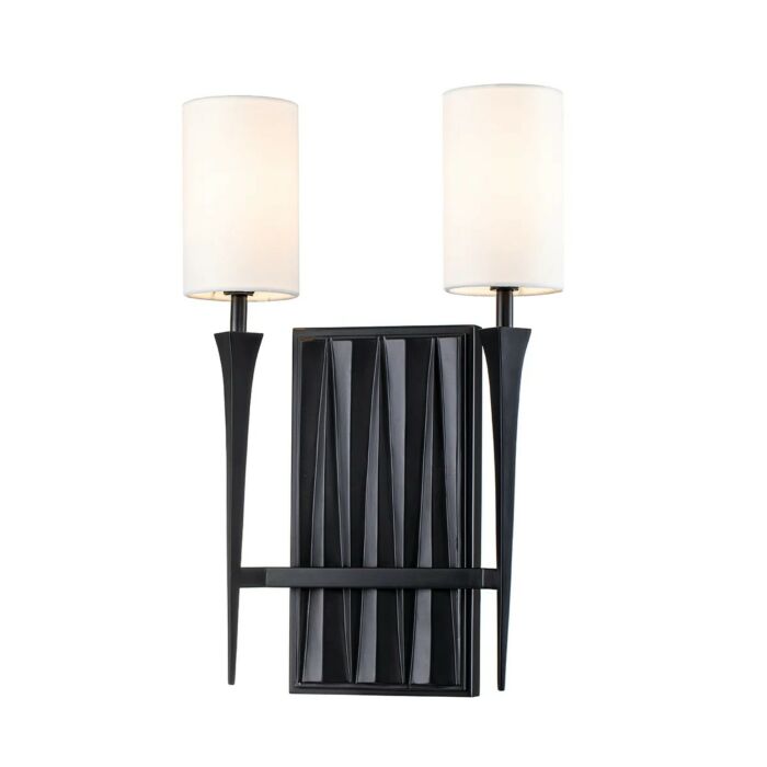 Crest 2-Light Wall Sconce in Matte Black