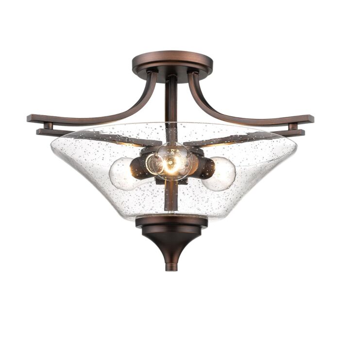 Millennium Lighting Natalie 3 Light Semi Flush in Rubbed Bronze