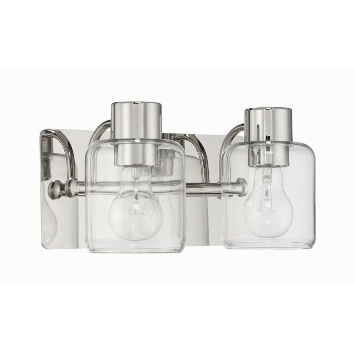 Rori 2-Light Bathroom Vanity Light in Polished Nickel