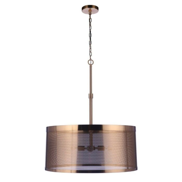 Mesh 4-Light Pendant in Satin Brass
