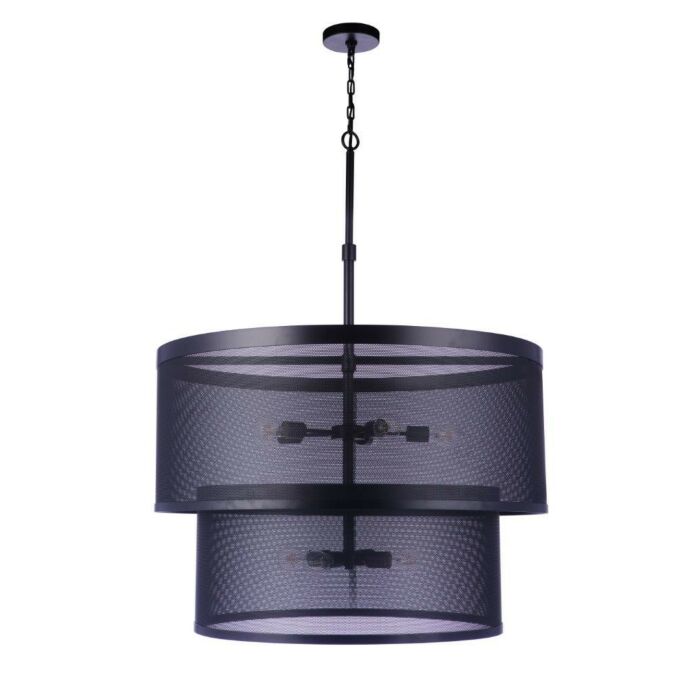 Mesh 9-Light Pendant in Flat Black