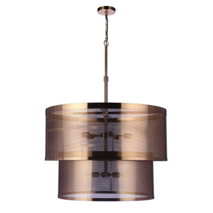 Mesh 9-Light Pendant in Satin Brass