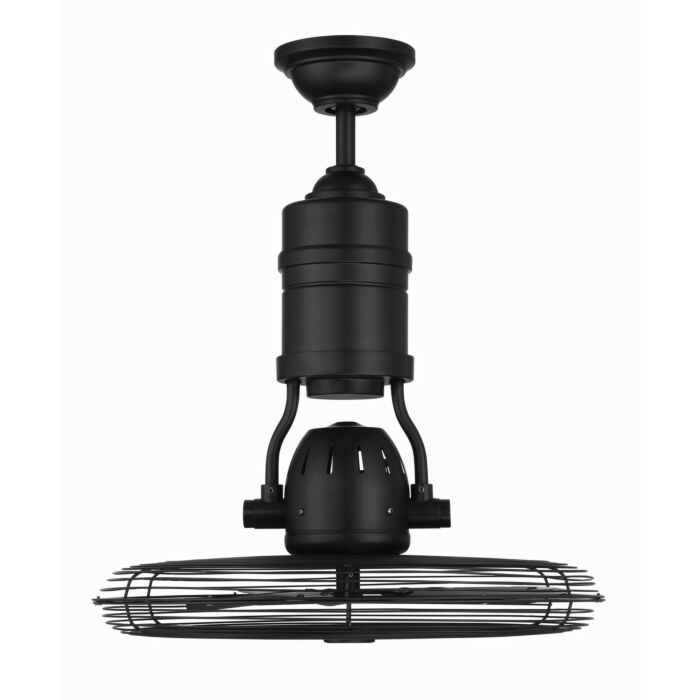Bellows III Indoor with Outdoor 18" Outdoor Ceiling Fan in Flat Black
