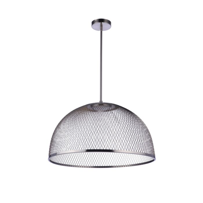 Sculptural Statement Pendants 1-Light LED Pendant in Brushed Polished Nickel