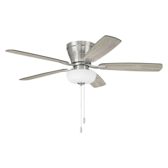 Wheeler 52 2-Light Bowl 2-Light 52" Hugger Ceiling Fan in Brushed Polished Nickel