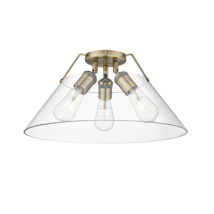 Three Light Flush Mount by Golden