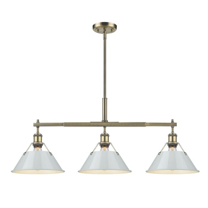 Three Light Linear Pendant by Golden
