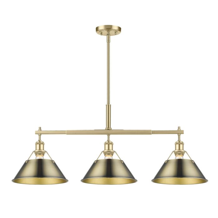Three Light Linear Pendant by Golden