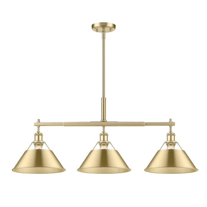 Three Light Linear Pendant by Golden