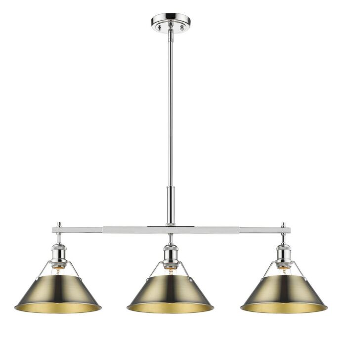 Three Light Linear Pendant by Golden