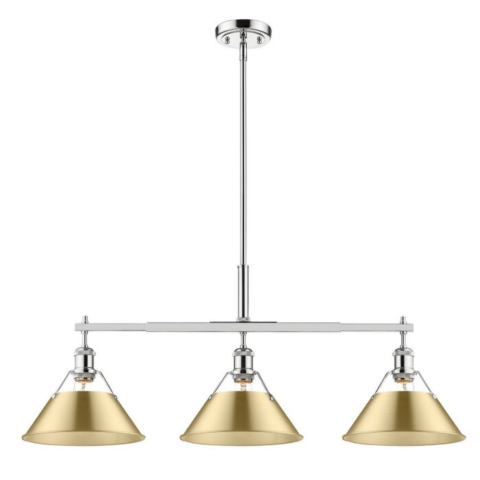 Three Light Linear Pendant by Golden