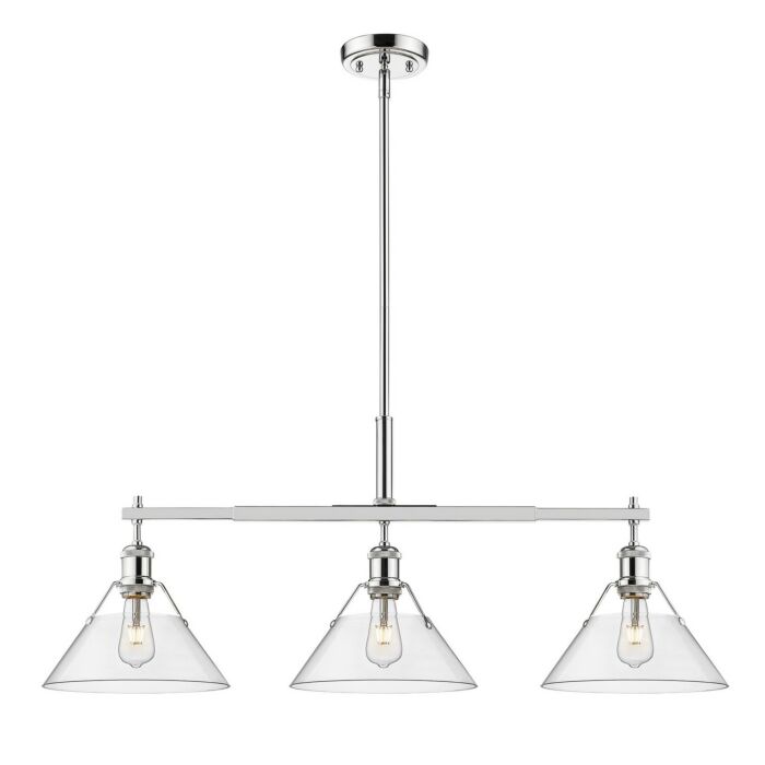 Three Light Linear Pendant by Golden