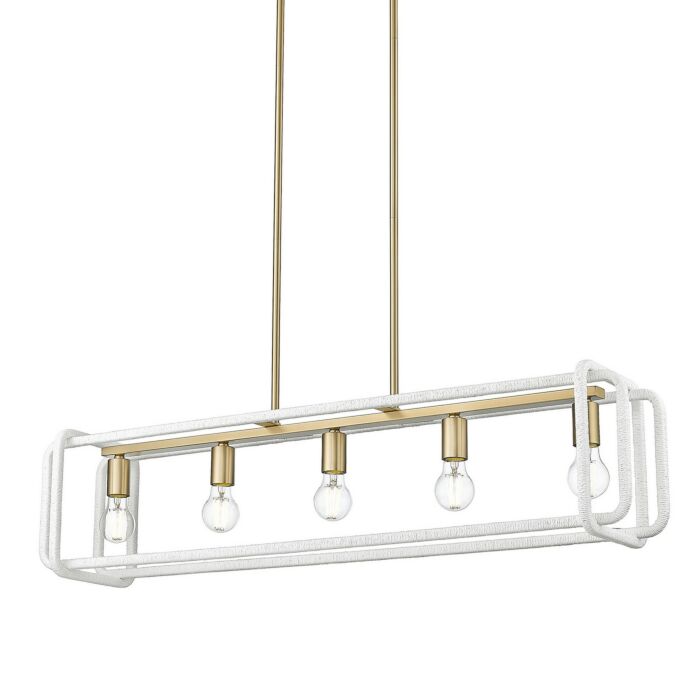 Five Light Linear Pendant by Golden