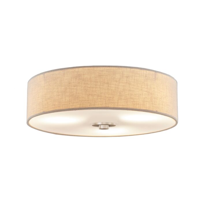 Textile 3-Light Flush-Mount in Pewter