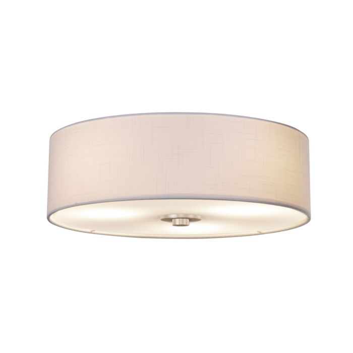 Textile 3-Light Flush-Mount in Pewter
