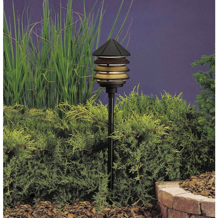 Kichler Six Groove 6 Inch 120V Path & Spread in Textured Black