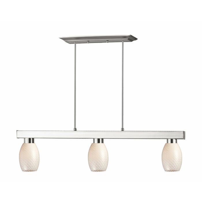Z Lite Cobalt 3 Light Linear Pendant Light In Brushed Nickel