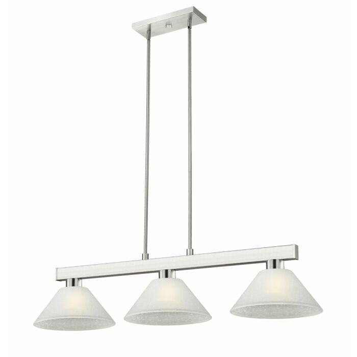 Z Lite Cobalt 3 Light Linear Pendant Light In Brushed Nickel