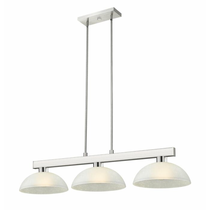 Z Lite Cobalt 3 Light Linear Pendant Light In Brushed Nickel