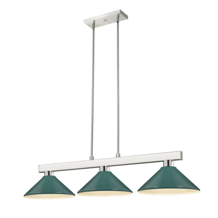 Z Lite Cobalt 3 Light Linear Pendant Light In Brushed Nickel